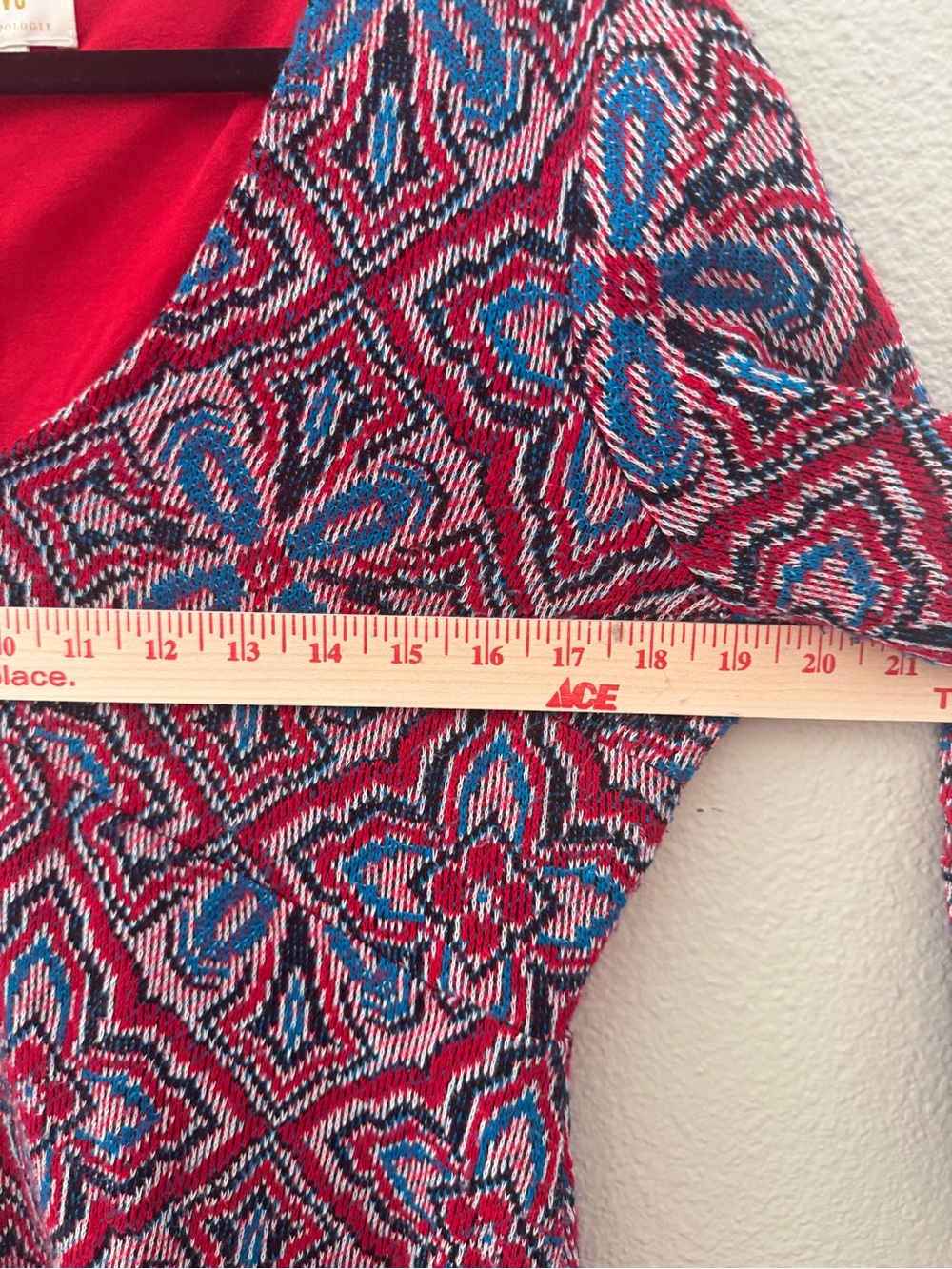 Maeve Barrie Sweater Dress Pink & Blue Geo Tile Mini Dress - Picture 8 of 10